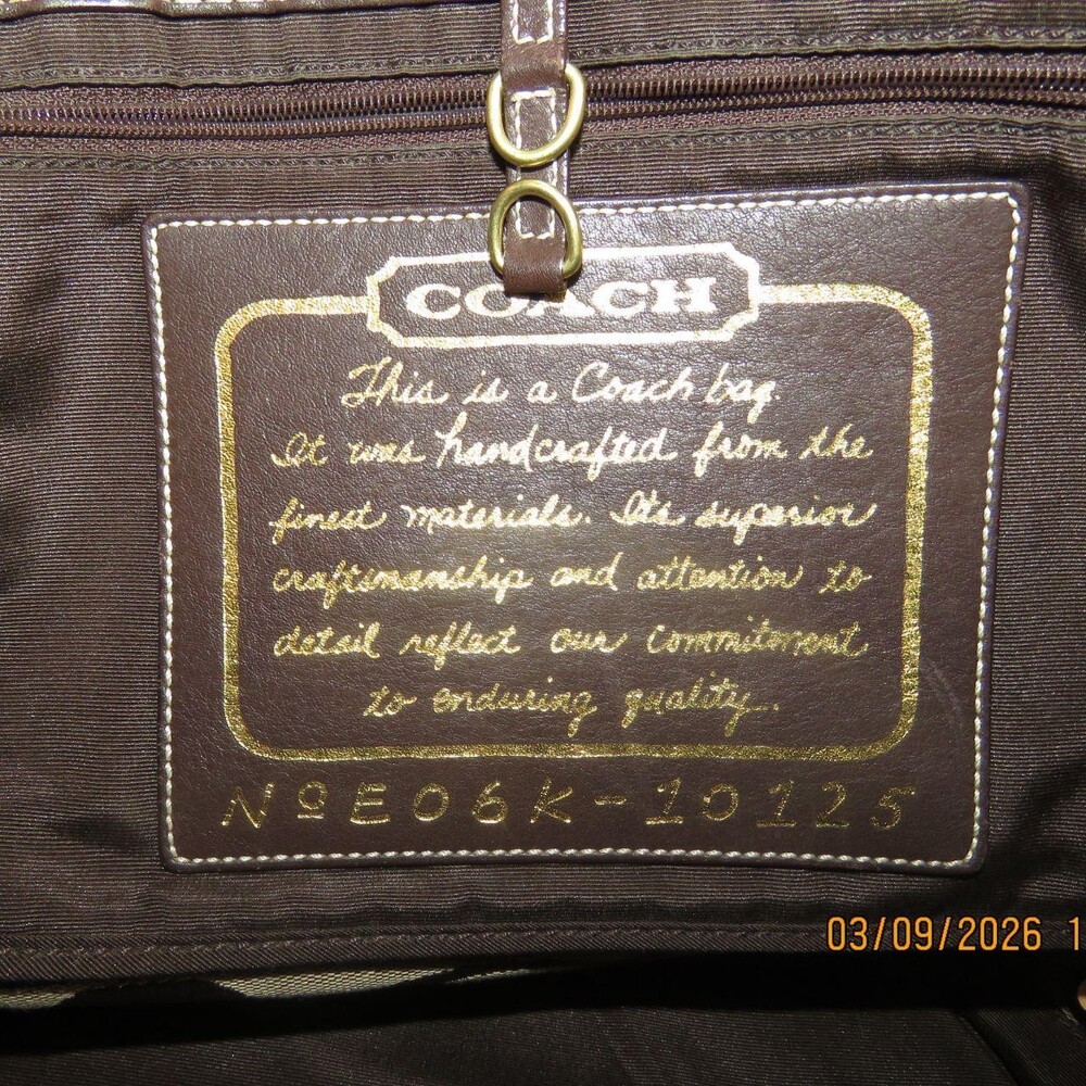 Coach Signature Stripe Large Carryall 1 E 6 E - Picture 4 of 4